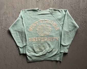 vintage West Virginia University Sweatshirt Small Blue 1960s Champion