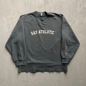 Vintage Gap Sportliches Sweatshirt mit Rundhalsausschnitt, Herren XL, Grau, 90er Jahre, Gap