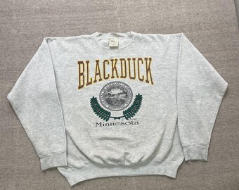 Vintage Black duck minnesota sweatshirt mens XL Grey 1990s USA