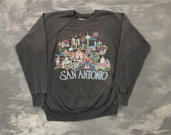 vintage San Antonio City sweatshirt mens medium black 1990s
