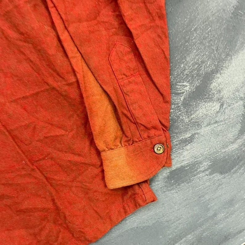 vintage Pendleton wool flannel shirt Mens Small red 1990s loop collar pockets image 4