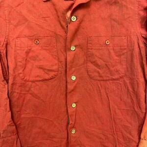 vintage Pendleton wool flannel shirt Mens Small red 1990s loop collar pockets image 3