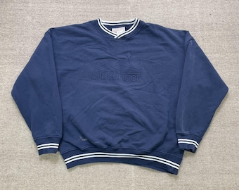 vintage Slazenger fleece sweater heren xl blauw jaren 90