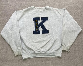 Vintage Kent K University sweatshirt mens large gray 1990s