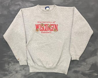 vintage University of wisconsin sweatshirt mens medium grey 1990s NCAA