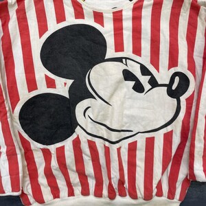 Sudadera reversible vintage de Mickey Mouse para hombre, talla grande, blanca, años 80, Disney imagen 2
