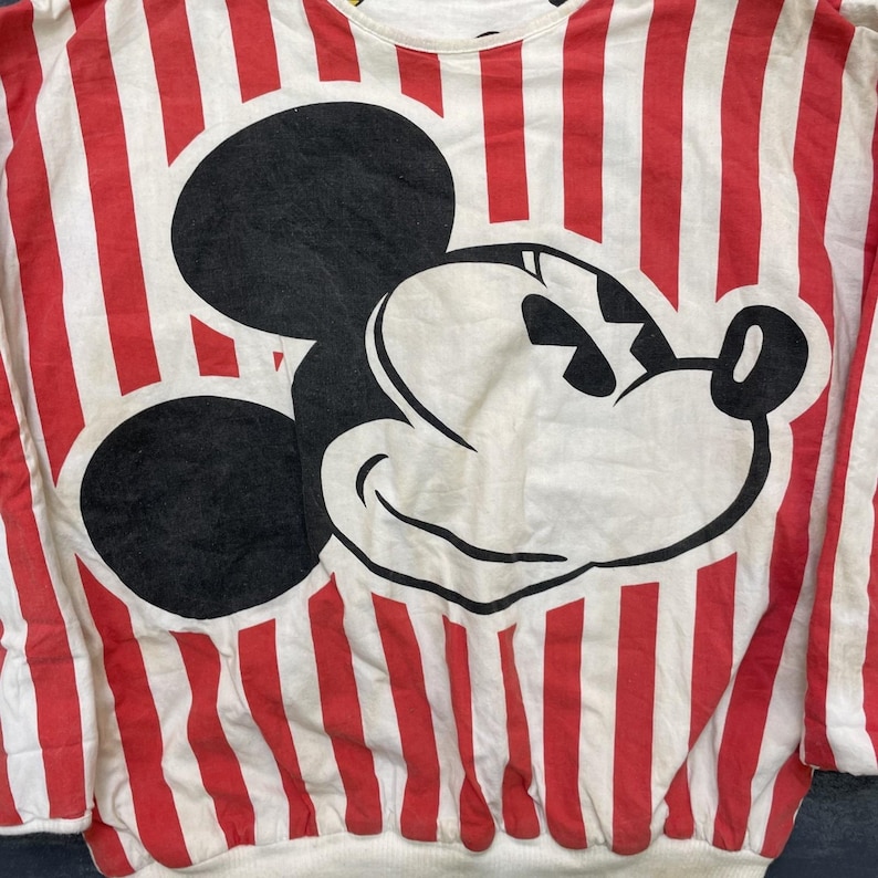 Sudadera reversible vintage de Mickey Mouse para hombre, talla grande, blanca, años 80, Disney imagen 2