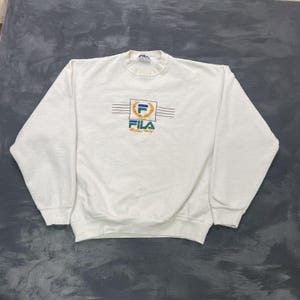 vintage Fila Biella Italia sudadera hombres xl blanco 1990s italia imagen 1