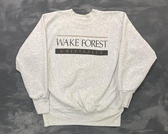 vintage Wake Forest Universität Sweatshirt Herren xl Grau 1990s USA