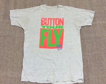 Vintage Levi's 501 shirt heren groot grijs jaren 90 Button Your Fly