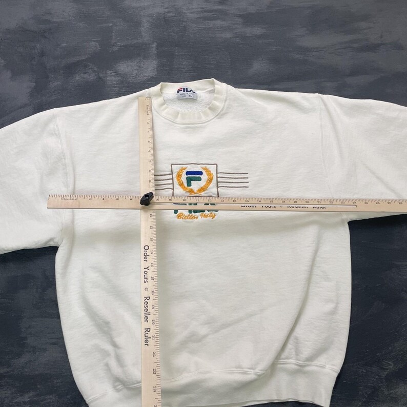 vintage Fila Biella Italia sudadera hombres xl blanco 1990s italia imagen 5