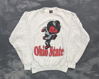 vintage Ohio State Buckeyes Sweatshirt Männer Sweatshirt Mittelgrau 1990s Navy Navy