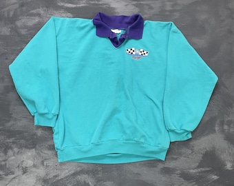 Vintage GOodwrench Sweatshirt Herren Mittelblau 1990s Racing GM