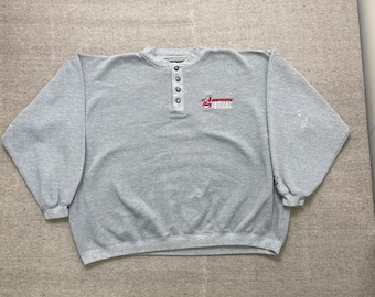 Vintage Cleveland indians henley sweatshirt mens 2XL Gray 1990s MLB starter