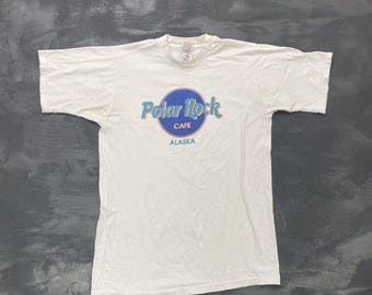 vintage Polar Rock Cafe Shirt Medium weiß 1990s Rock Cafe