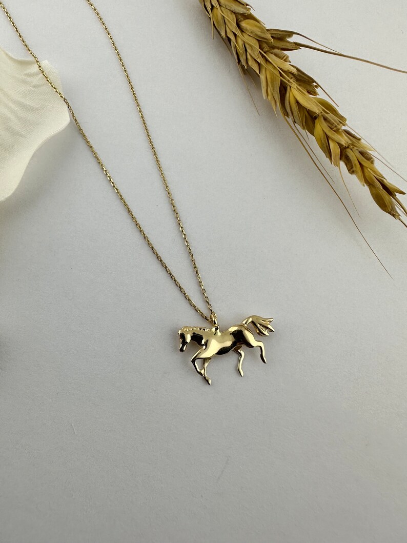 Lucky Horse Shoe in Sterling Silver or Yellow Gold Necklace, Dainty Good Luck Faith Necklace - UK