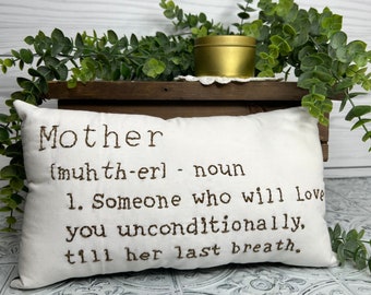 Mother throw pillow for couch, Mother’s Day gift from daughter, Mom birthday gift from son, wife gift from husband, stepmom