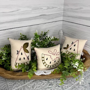 Watermelon Mini Pillows, Tiered Tray Decor Summer, Watermelon Bowl Fillers, Summer Kitchen, Set of 3