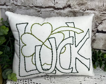 St. Patrick's Day Mini Pillow Tuck, Luck of the Irish, Shamrock Pillow, St. Patricks Decoration, Spring Decor, Green
