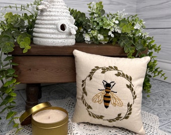 Bee Mini Pillow, Tiered Tray Decor, Bee Decor, Bowl Fillers