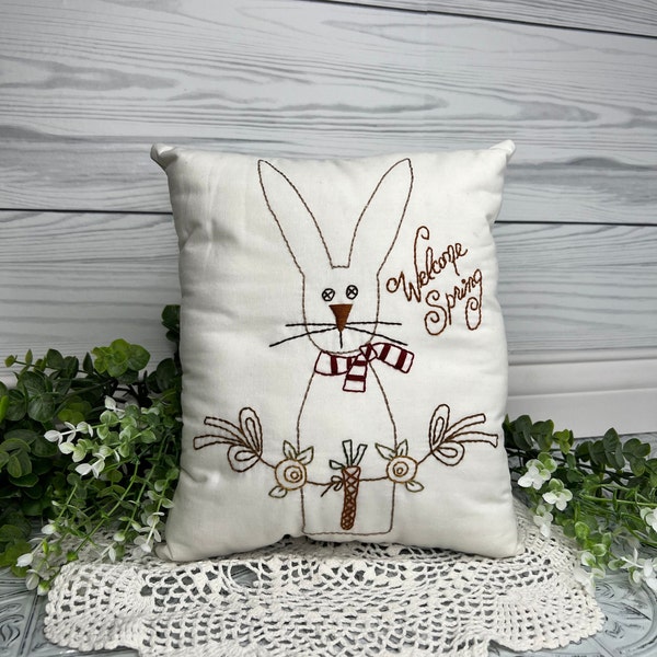 Spring Easter Rabbit Decoration, Bunny Rabbit Pillow, Spring Decor, Easter Gifts for Mom, Farmhouse Easter