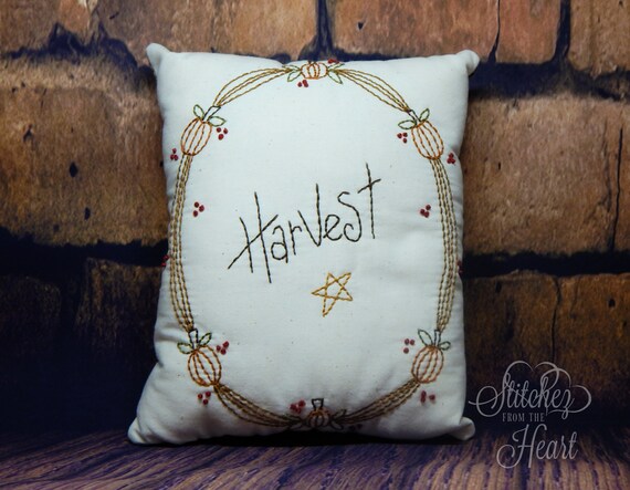 Harvest Decor Primitive Pumpkin Pillow Country Home Decor Etsy