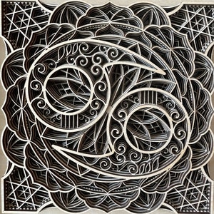 Cancer Zodiac Mandala layered WOOD art