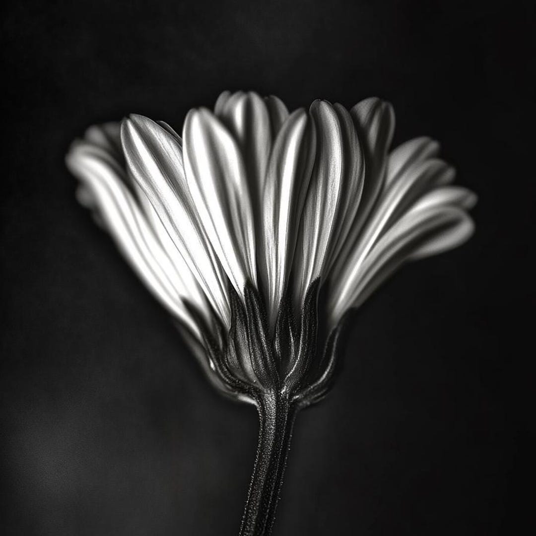 Minimalist Daisy Photo Print: Elegant Black and White Floral (digital ...