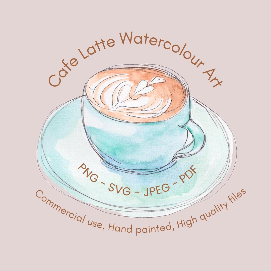 Coffee Latte Clipart – Hand Drawn Coffee Illustration – Minimalist Line ...