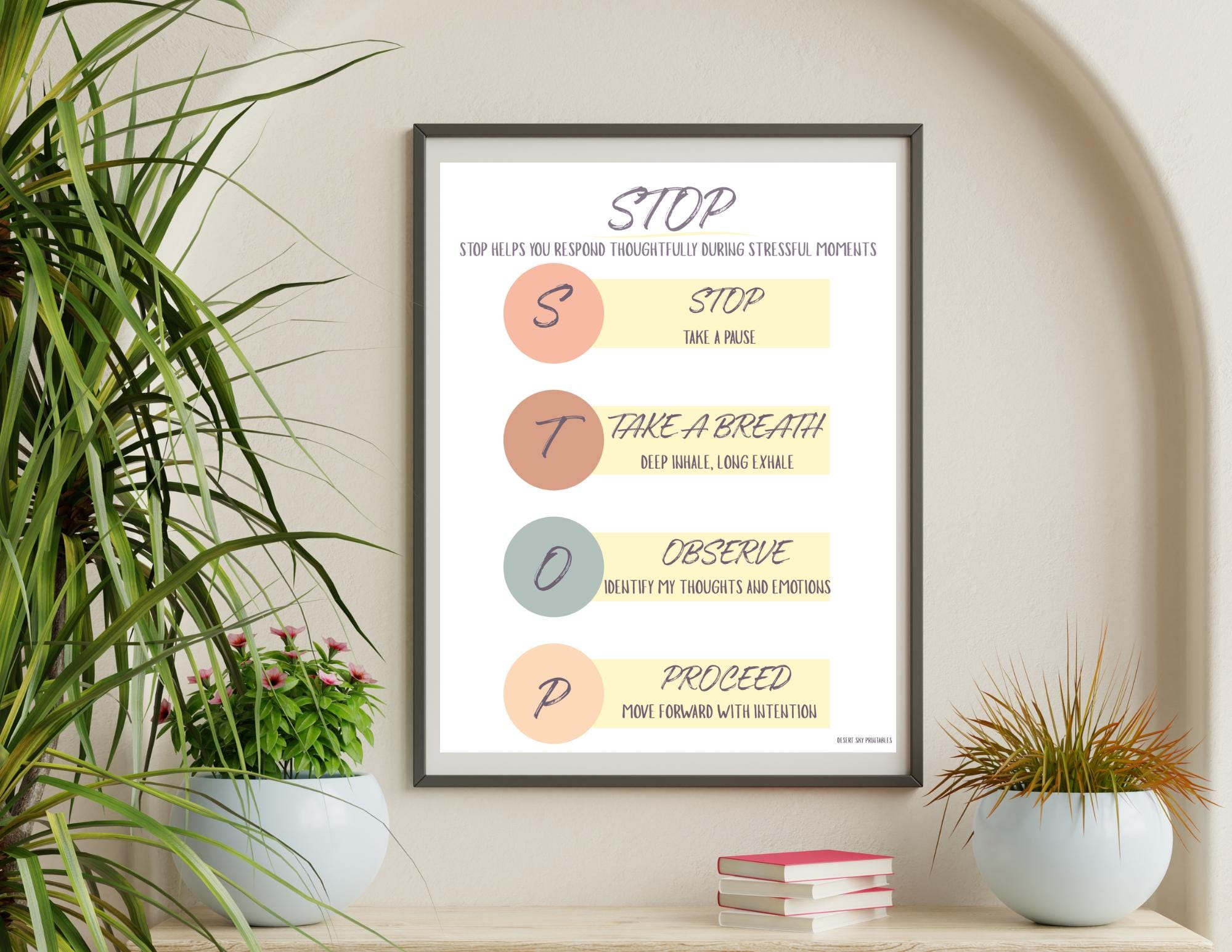 STOP Mindfulness Technique Printable - Etsy