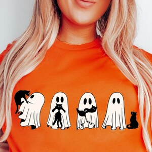 Cute Ghost Cats Halloween Shirt, Halloween Black Cat T-Shirt, Black Cat Lazy Tee, Ghost Cat Shirt, Spooky Cat Tee, Gift Shirt For Cat Lover