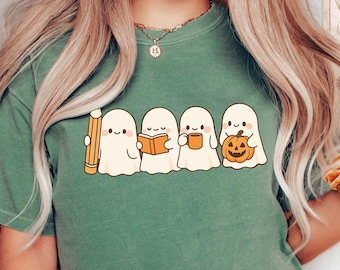 Halloween Teacher Shirt: Spooky Ghost Comfort Colors Tee