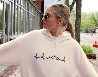 Mountain Heartbeat Hoodie: Adventure Hiking Pullover