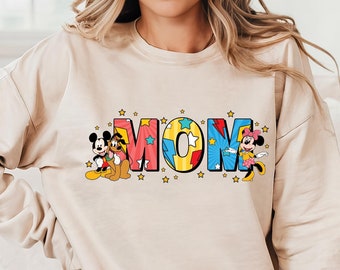 Mama Disney Sweatshirt, Disney Mom Sweater, Mama Cartoon Sweat, Magical Mama Pullover, Mothers Day Sweat, Gift Disney Sweat For Mom