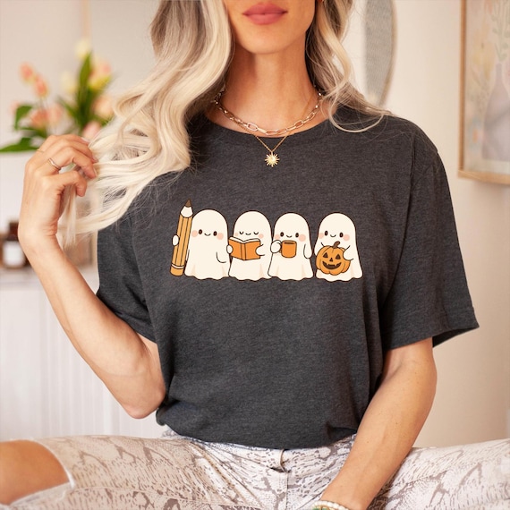 Halloween Teacher Shirt, Cute Ghost Classroom Tee, Spooky Teacher Fall Shirt, Autumn Teacher Outfit, Fun Halloween Gift for Teachers