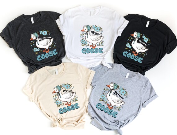 Custom Floral Goose Shirt: Personalized Mom Tee, Goose Lover Gift