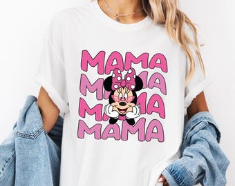 Comfort Colors Disney Mama Shirt, Minnie Mouse T-Shirt, Disney Trip Tee, Mama Mouse Shirt, Mothers Day Shirt, Gift Mom Minnie Shirt