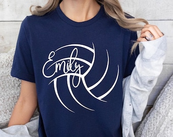 Personalized Volleyball T-Shirt: Custom Volleyball Mom Tee