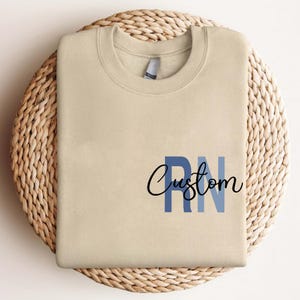 Custom Registered Nurse Sweatshirt: RN Pocket Sweater, Nurse Gift