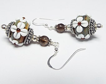 ONYX and Smoky Quartz Earrings Old Lace (MIDNIGHT VELVET collection)