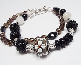 Onyx and Smoky Quartz Bracelet Old Lace (MIDNIGHT VELVET collection)
