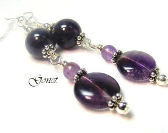 Amethyst Earrings (Diana) by Gonet Jewelry Design