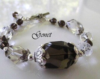 SMOKY QUARTZ BRACELET (Smoky Ice)  by Gonet Jewelry Design
