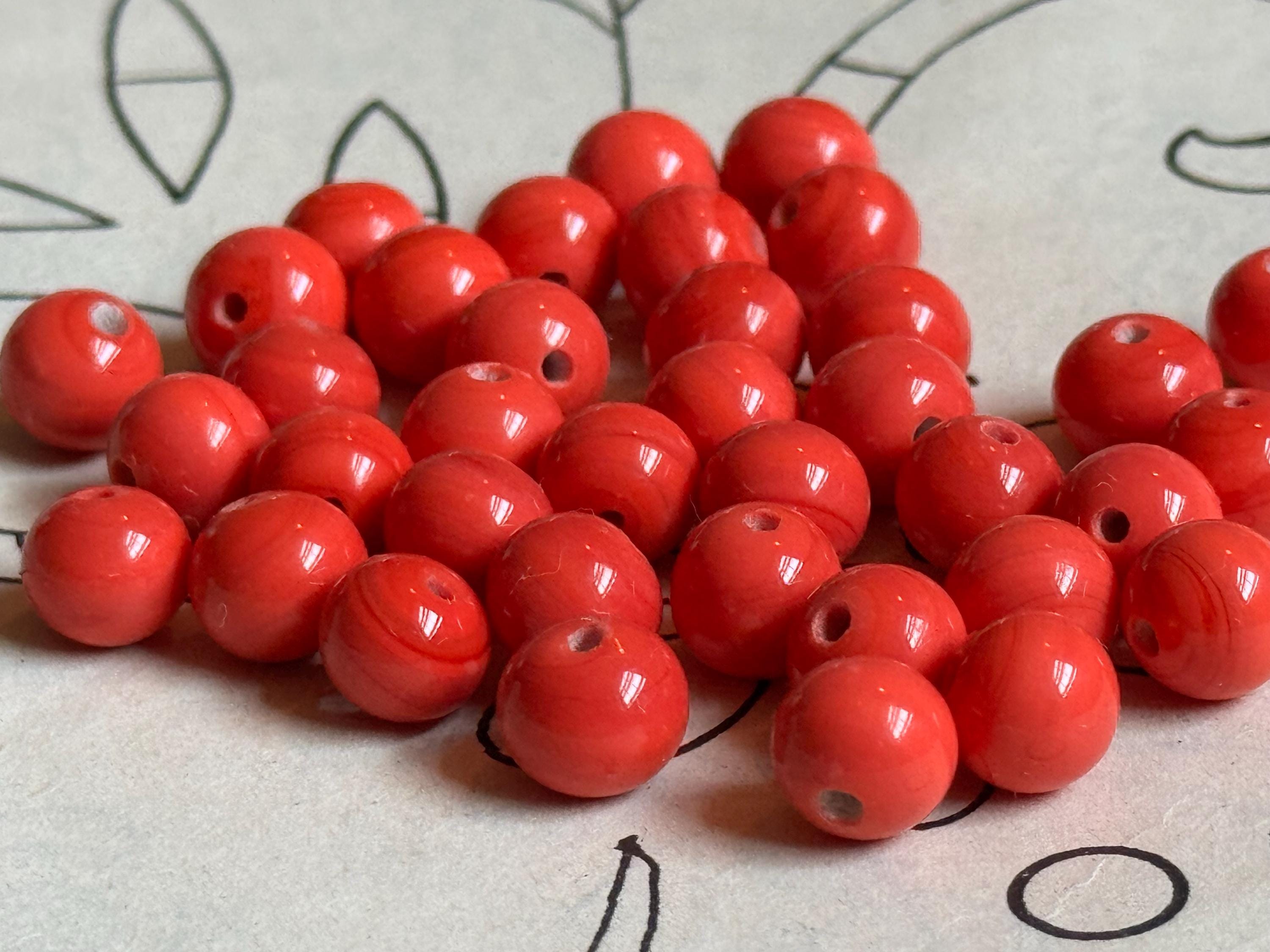 * antique beads ❀ * アンティークビーズ  松ぼっくり red antique beads ❀ * アンティークビーズ 松ぼっくり red