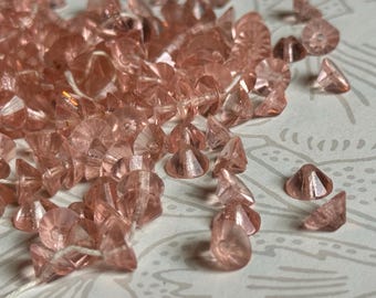 24 - 2 sizes — Vintage Glass Crystal Glass Beads West German Light Peach 8/4mm or 10/5mm