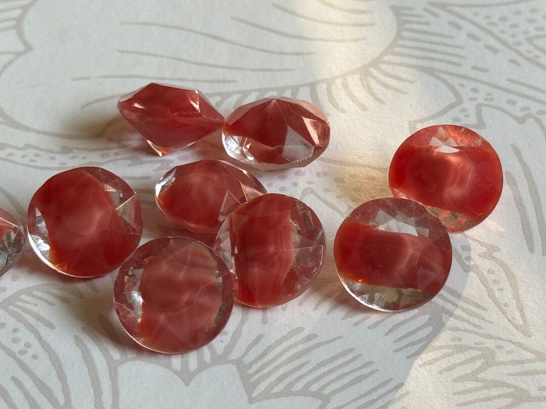Vintage Glass Rhinestones Maroon/indian Red Faceted Givre (no-foil-back ...