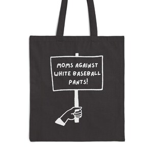 Moms gegen weiße Baseball Pants - Baumwollsegeltuch-Einkaufstasche