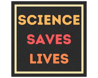 Science Saves Lives Orange and Black Car Magnet