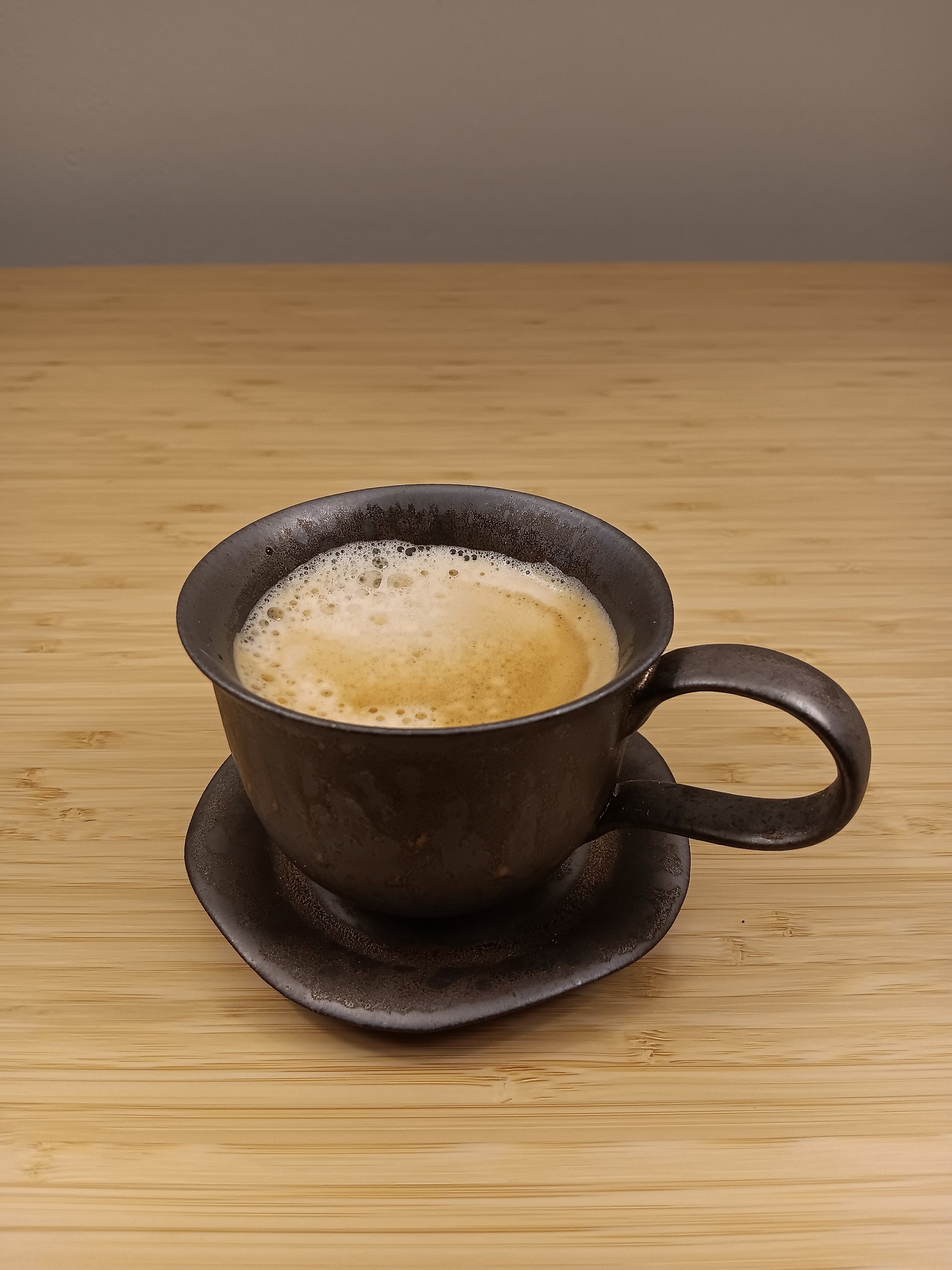 Cappuccino Ceramic Coffee Mug and Saucer - Tea Latte Vintage Cafe Cup - Classic Scandinavian Mugs Nordic Cups - 8oz./240ml - Set of 1/2/4