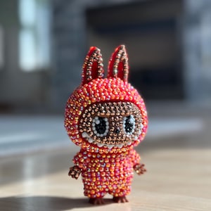 Crystallized Labubu Bag Charm: Handmade Bedazzled Pendant image 3